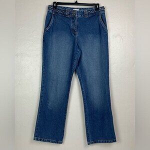 Christopher & Banks Boot Cut Jeans 32x30.5 Women's 12 cotton braided waist